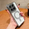 Funda magnética galvanizada con perforación lateral para teléfono móvil, adecuada para Xiaomi 14t Pro 5g, carcasa blanda, película para lente Redmi Note14 Pro