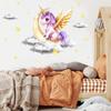 Cruzando la Luna Unicornio Dibujos Animados Pegatinas de Pared Habitación Infantil Dormitorio Jardín de Infancia Decoración de Pared Dormitorio Pegatina Autoadhesiva