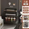 Estante de Almacenamiento de Película Fresca Lateral para Refrigerador Montado en Pared Suministros de Cocina Bolsa Fresca Botella de Condimento Estante de Almacenamiento para Rodillo