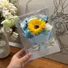 Caixa de Presente Flor Eterna com Luzes, Dia dos Namorados e Dia dos Namorados Chinês Buquê Pequeno de Rosa Artificial, Presente para Namorada, Presente Lembrança Atacado