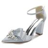2025 Tacón Grueso Punta Fina Hueco Pulsera de Pedrería Zapatos de Boda Zapatos de Novia Zapatos de Dama de Honor Zapatos de Banquete 2014-107