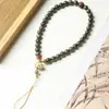 Cordón para Teléfono Móvil Estilo Zen Original Estilo Chino Sándalo Verde Cadena para Teléfono Móvil con Cuentas Colgante Zodiaco Loto para Hombres Elegante y Exquisito para Mujeres