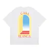 Casa Casablanca Camiseta Casual de Manga Corta Versión Correcta ins Marca de Nicho Trendy Europea y Americana High Street Algodón Puro