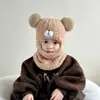 Outono e Inverno Crianças Dinossauro Macacão Chapéu Bebê Masculino e Feminino Bebê Quente Proteção de Orelha Chapéu de Pelúcia Capuz de Proteção de Orelha Cachecol de Pescoço