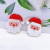 Glitter acrílico 3D em relevo frente e verso Decorações de presente para festa de Natal Pingente Chaveiro Brincos Enfeites DIY