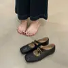 Zapatos Mary Jane Retro de Gamuza con Punta Cuadrada Zapatos de Ballet para Mujer 2025 Nuevo Estilo Francés Zapatos de Boca Baja con Suela Suave para Mujer