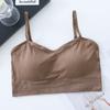 Camisola Sexy de Espalda Cruzada para Mujer, Período de Desarrollo Estudiantil, Top Tubo de Color Sólido de una Sola Pieza sin Tirantes