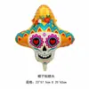 Globos de Papel de Aluminio Transfronterizos para Nuevo Día de Muertos, Decoraciones de Fantasmas, Flores, Macarrones de Calavera, Globos de Decoración para Fiesta