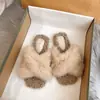 Pantuflas peludas cruzadas de moda para mujer, nuevo estilo otoño/invierno 2026, para usar al aire libre, estilo de hada de Instagram, chanclas planas de felpa
