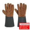 Guantes de soldadura eléctricos largos de cuero de doble capa cuello más protección más aislamiento térmico ropa de soldadura protección engrosada resistente al desgaste guantes de soldador anti-escaldaduras