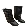 Botines de tacón grueso con punta fina estilo francés para mujer, nuevo modelo otoño e invierno 2026, con cremallera trasera, botas negras de tacón alto versátiles y de moda