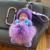 Fábrica de Origen Cuero Genuino Zorro del Pasto Colgante para Bolso Colgante Muñeca Durmiente Muñeco de Peluche Abre Llaves Regalo
