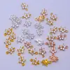 Borde Microincrustado Oro Real 14k Flor de Bauhinia de Cinco Pétalos Doble Colgante 8mm Accesorios para Joyería DIY Hechos a Mano