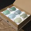 Taza de Cerámica Celadón de la Horno de Longquan Taza Pequeña de Té Juego de Té Kung Fu del Maestro Taza de Degustación de Seis Colores con Grietas de Hielo Caja de Regalo