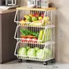 Estante de Almacenamiento de Cocina Cesta para Frutas y Verduras Sala de Estar Estante de Almacenamiento para Juguetes y Snacks Carrito Pequeño Multifuncional de Pie para el Hogar