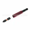 Extensión hexagonal roja para cabeza de destornillador, funda de extensión para cabeza de destornillador, barra de extensión magnética para cabeza de destornillador de 1/4, combinación