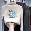 Camiseta de manga larga de forro polar para niño, nuevo estilo otoño e invierno 2026, camiseta interior de cuello redondo para niños con estampado de dibujos animados, camiseta interior para niño