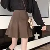 Falda Corta de Lana Nueva Otoño e Invierno Falda Falda de Paraguas para Mujer Cintura Alta Adelgazante Estilo Universitario Falda Plisada Falda de Línea A Antideslumbrante