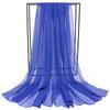 Lenço de Seda Georgette de Cor Pura Mais Vendido, Lenço Vermelho de Cor Única, Xale de Proteção Solar, Lenço para Treinamento de Passarela Corporal de Dança