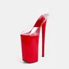 Sandalias transparentes de tacón ultra alto sexy tipo stiletto con plataforma al por mayor de fabricante para exhibiciones de autos, desfiles de moda y uso en discotecas