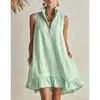 Amazon Europeo y Americano Transfronterizo 2026 Nuevo Chaleco Casual de Verano para Mujer con Cuello de Cremallera Vestido sin Mangas de Vacaciones para Mujer