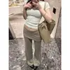 Pantalones de campana de maternidad para mujer, nuevo estilo Primavera 2026, pantalones cómodos y fluidos de cintura alta para mujeres ligeramente rellenas, pantalones de maternidad adelgazantes