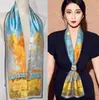 Nuevo Pañuelo Largo de Seda para Mujer en Primavera, Otoño y Verano, Pañuelo de Cuello Estampado, Pequeño Pañuelo Decorativo Moderno y Versátil