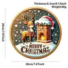 Pingente de Boneco de Neve de Madeira de Natal Transfronteiriço Artesanato Pendurado Decoração de Atmosfera de Natal Placa Redonda Placa de Porta