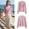 Marca Z Comercio Exterior Transfronterizo En Stock Estilo Europeo y Americano Ropa de Mujer 2026 Primavera Nueva Moda Camisa Decorativa de Rayas en Capas