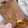 Mismo Estilo que el Usado en Joyerías, Collar Tradicional Chino de Cacahuete y Caqui, Moderna Cadena para Clavícula de Racimo de Frutas Doradas