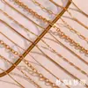 Moda Europea y Americana Simple Acero de Titanio Popular Cadena Lisa Joyería Acero Inoxidable Chapado en Oro de 18K Cadena de Eslabones Cadena de Caja Collar para Mujer