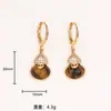 Nuevos Pendientes Colgantes de Calabaza con Piedra Ojo de Tigre Estilo Chino, Sensación de Lujo Ligero y Gama Alta, Pendientes Microincrustados de Circonita, Pendientes de Moda y Elegantes para Mujer