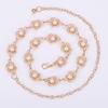 Cadena de Cintura Versátil para Vestido para Mujer, Accesorio de Cintura de Moda con Diseño de Flor de Ciruelo, Cadena de Metal para Cinturón Adornada con Perlas, Elegante para el Trabajo