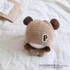 Chapéu de bebê outono e inverno chapéu pulôver de bebê super bonito orelha de urso de malha à prova de vento proteção de orelha crianças chapéu de lã