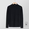 Camiseta masculina de manga comprida forrada de lã outono e inverno quente tudo combinando engrossado interior de veludo duplo tecido slim fit camiseta masculina