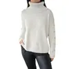 Amazon 2026 Sitio Independiente Europeo y Americano Nuevo Suéter de Punto para Mujer Otoño/Invierno Casual de Cuello Alto Abotonado para Mujer