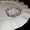 Pulsera Geométrica Abierta Incrustada con Diamantes, Lujo Ligero, Gama Alta, Pulsera de Moda Personalizada, Elegante, Simple y Versátil para Mujer