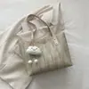 Bolsa de Palha Grande Capacidade para o Dia a Dia de Mulheres 2026 Nova Moda Cor Color Blocking Elegante Bolsa de Ombro Bolsa Tote Tendência Este Ano