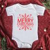 Comercio exterior Venta caliente de Navidad Mi 1ª Navidad mameluco de algodón para bebé mono blanco de manga corta