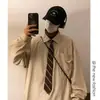 Caqui Camisa Rayada Hombre 2024 Otoño cityboy Estilo Japonés Retro Ropa Juvenil Camisa Chaqueta