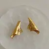 Pendientes Metálicos Irregulares Únicos Exagerados para Mujer Textura Personalidad de Nicho Moda Elegantes Pendientes Versátiles Pendientes