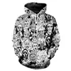 Sudadera con capucha de la serie Halloween Christmas Night Cry Europea y Americana Estampado Digital 3D Sudadera Casual para Hombre