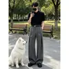 Pantalones de traje casual de alta gama estilo Hong Kong con caída para hombre 2026 otoño pierna ancha que alarga la pierna rectos de pierna de traje modernos