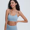 Ropa interior deportiva con tirantes finos para mujer, sujetador push up para correr, fitness, yoga, camisola