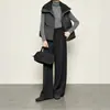 Pantalones de Pierna Ancha Mezcla de Lana Cachemir Otoño Invierno Nuevos de Pierna Recta Monopieza Sueltos Casuales Cintura Elástica Espesados Pantalones Largos