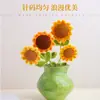 Venta al por mayor Transfronteriza Hilo Tejido a Mano Girasoles Flores Artificiales Regalos del Día de San Valentín Decoración del Hogar