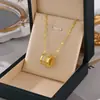 Red de TikTok en Vivo Hombre Pequeño Rojo Cintura Acero de Titanio Collar Diamante Moda Popular Estilo ins Joker Joyería Mayoreo
