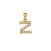 Moda Europea y Americana Nicho Simple Colgante de Letras de Circonita Accesorios Acero Inoxidable Chapado en Oro de 18K Letras de Perla Micro-Incustadas