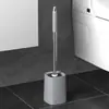 Escova de Vaso Sanitário para Limpeza de Banheiro Doméstico, Sem Cantos Mortos, com Base, Conjunto de Cabo Longo para Limpeza