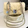 Bolsa Pequena Quadrada Acolchoada com Corrente Estilo Chanel de Alto Padrão Nova 2026 para Mulheres, Bolsa de Ombro e Transversal Versátil e na Moda